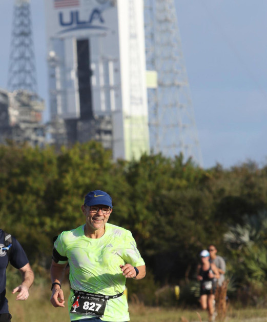 Larry running a marathon