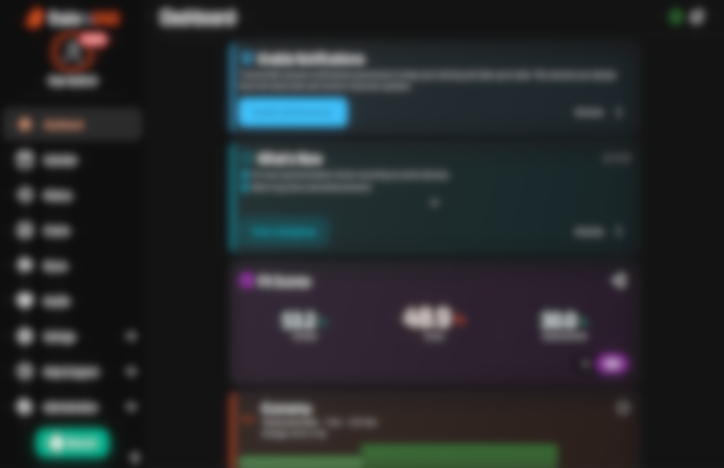 A blurred teaser screenshot of the upcoming TrainAsONE web app dashboard redesign