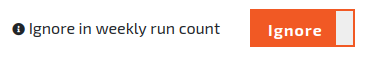 The ignore in weekly run count option available when editing a run.