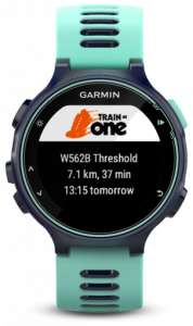 TrainAsONE widget on Garmin 735XT